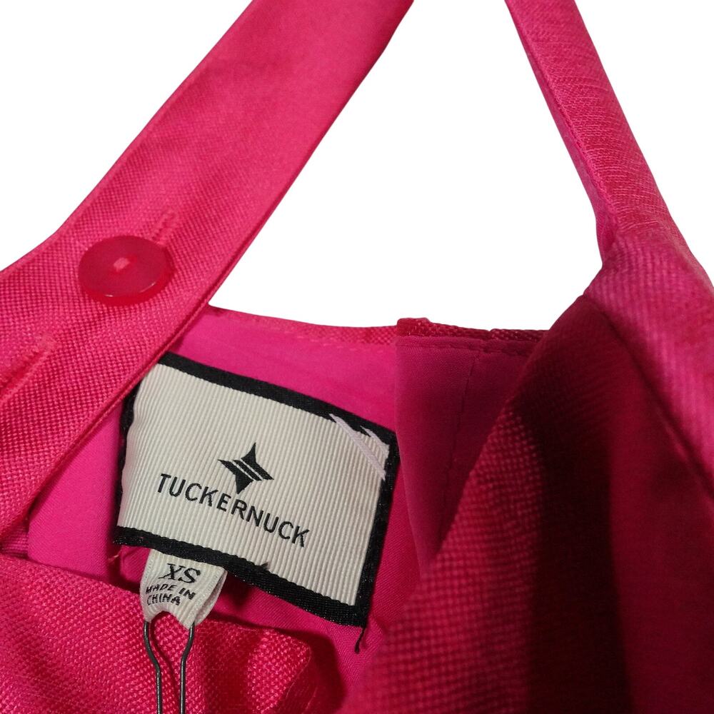 Tuckernuck Hot Pink Satin Square-Neck Midi Dress - Picture 6 of 11